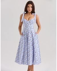 House Of Cb - Emely Stretch Cotton Midi Sundress - Lyst