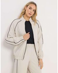 Long Tall Sally - Piped Zip Through Jacket - Lyst