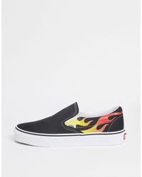 vans classics authentic flame pack trainers in black