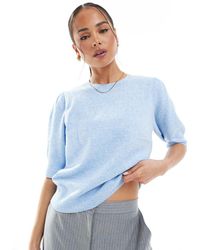 ONLY - Maglione Azzurro Con Maniche A 3/4 - Lyst