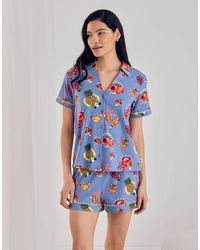 Chelsea Peers - Cotton Fruit Party Print Button Up Short Pyjama Set - Lyst