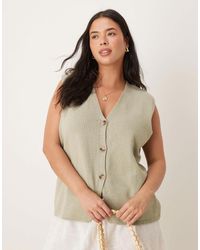 ASOS - Asos Design Curve Clean Knitted Relaxed Fit Waistcoat - Lyst