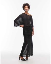 ASOS - Asymmetrische Cape-Top Van Doorschijnend Mesh Met Hotfix - Lyst