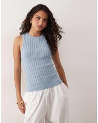 ASOS - Ribbed Racer Boucle Vest - Lyst