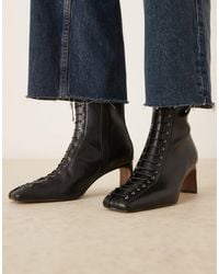 ASOS - Rue Lace Up Heeled Ankle Boots - Lyst