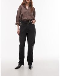 TOPSHOP - Kort High Rise Straight Jean - Lyst