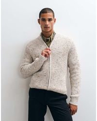 ASOS - Relaxed Knit Funnel Zip Up Nep Cardigan - Lyst