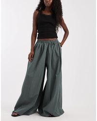ASOS - Cotton Nylon Super Wide Leg Trousers - Lyst