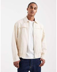 ASOS - Textured Cotton Harrington Jacket - Lyst