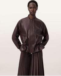 AllSaints - – sofi – bomberjacke aus leder - Lyst