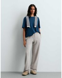 Oysho - Striped Boxy Cotton Blend Short-Sleeved T-Shirt - Lyst
