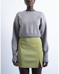 TOPSHOP - Knit Compact Fitted Waist Sweater - Lyst