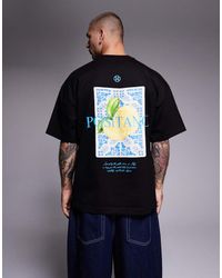 River Island - Positano Lemon Back Print Oversized T-Shirt - Lyst