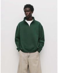 Pull&Bear - Basic Sweatshirt Met Kwartrits - Lyst