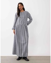 ASOS - Crew Neck Arched Waist Smock Maxi Dress - Lyst