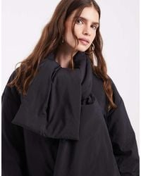 Object - Giacca Trapuntata Con Bottoni E Dettaglio Foulard Nera - Lyst