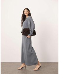 ARRANGE - Falda Larga De Corte Recto De Tejido Grueso Texturizado De Punto Premium De (Parte De Un Conjunto) - Lyst