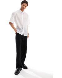 ASOS - Short Sleeve Boxy Oversized Fit Sheer Gingham Shirt - Lyst