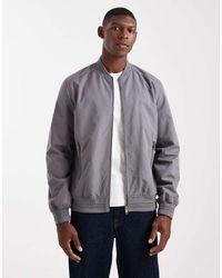 Threadbare - Bomber Impermeabile Ardesia Con Tasche E Chiusura Con Zip - Lyst