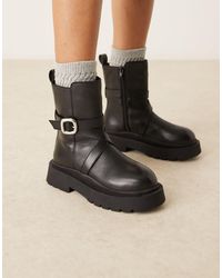 ASOS - – amelia – flache ankle-boots aus leder - Lyst