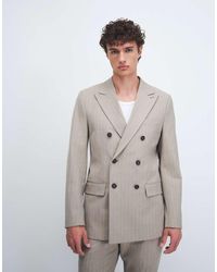 SELECTED - Americana Beis De Corte Slim Con Raya Diplomática De -Blanco - Lyst