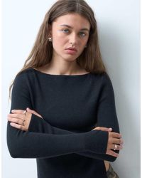Collusion - Knitted Slash Neck Top - Lyst