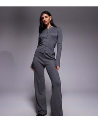 Kaiia - Exclusive Fine Knit Wide Leg Trousers Co-Ord - Lyst