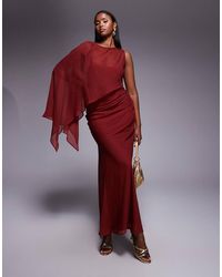ASOS - Layered Sleeve Overlay Dress With Draped Skirt - Lyst