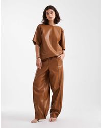 ASOS - – barrel-leg-hose aus kunstleder - Lyst