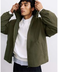 Pull&Bear - Imperméable léger à capuche kaki - Lyst