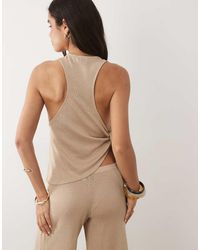 ASOS - Textured Jersey Tank Top With Side Knot Detail - Lyst