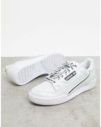 adidas originals continental 80 sneakers in white snakeskin with gum sole