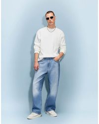 River Island - Baggy Fit Washed Jeans - Lyst