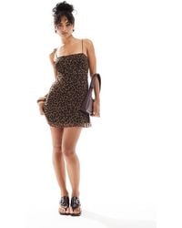 Mango - Vestido De Tirantes Con Estampado De Leopardo De - Lyst
