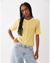 ASOS - Relaxed Short Sleeve Slub Cardigan - Lyst