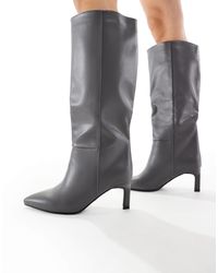 SEQWL Wide Fit - Benz Knee High Kitten Heel Boots - Lyst