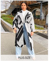 River Island Fallaway - Vestjas Met Abstracte Print - Grijs