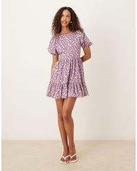 Glamorous - Tie Back Mini Dress - Lyst