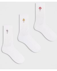ASOS - 3 Pack Socks With Mushroom Embroidery - Lyst