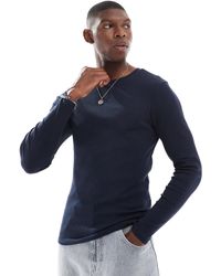 ASOS - – langärmliges, geripptes basic-t-shirt - Lyst