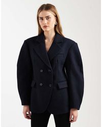 ASOS - Tailored Wool Rich Cocoon Sleeve Cinched Waist Blazer - Lyst