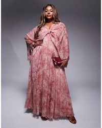 ASOS - Asos design curve – plissiertes maxikleid aus chiffon - Lyst