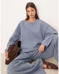 ASOS - Interlock Boat Neck Sweat With Seam Detail - Lyst