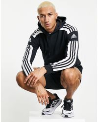 adidas Originals - Adidas football - felpa con cappuccio nera con strisce sulle maniche - Lyst