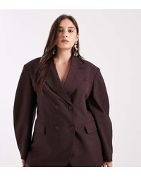 ASOS - Curve Tailored Cocoon Sleeve Double Breasted Blazer - Lyst