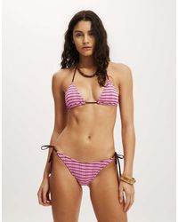 Cotton On - Sunspun Micro Knit Slider Triangle Bikini Top - Lyst