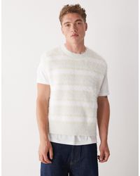 Weekday - Pull sans manches rayé en maille à poils longs - cassé - Lyst