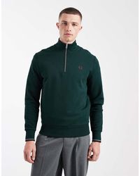 Fred Perry - Half Zip Logo Sweatshirt - Lyst