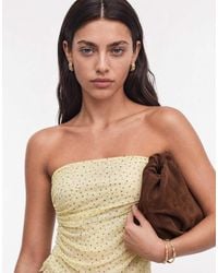 ASOS - Mesh Gathered Short Sleeve Off Shoulder Top - Lyst