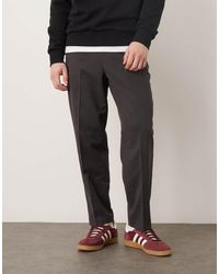 ASOS - Smart Flannel Relaxed Tapered Trousers With Elasticated Waist - Lyst